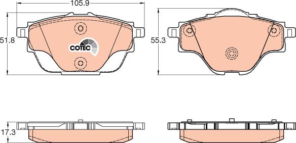 TRW GDB2034 - Brake Pad Set, disc brake autospares.lv