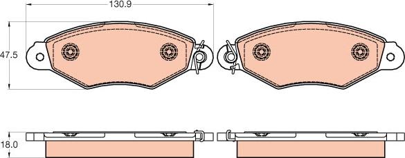 TRW GDB2024 - Brake Pad Set, disc brake autospares.lv