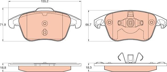 LPR 573134J - Brake Pad Set, disc brake autospares.lv