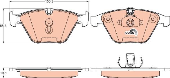 TRW GDB2021 - Brake Pad Set, disc brake autospares.lv