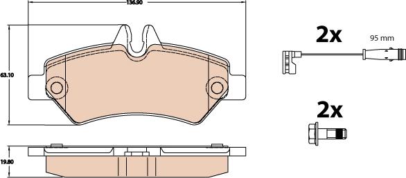 TRW GDB2076 - Brake Pad Set, disc brake autospares.lv