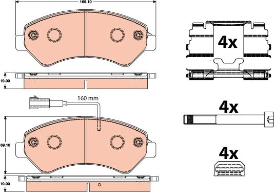 TRW GDB2072 - Brake Pad Set, disc brake autospares.lv