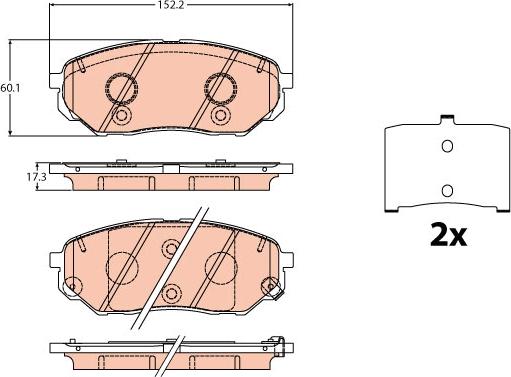 TRW GDB2195 - Brake Pad Set, disc brake autospares.lv