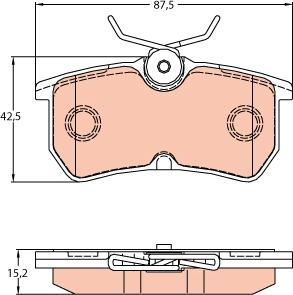 TRW GDB2140 - Brake Pad Set, disc brake autospares.lv