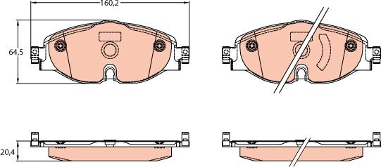 TRW GDB2143 - Brake Pad Set, disc brake autospares.lv