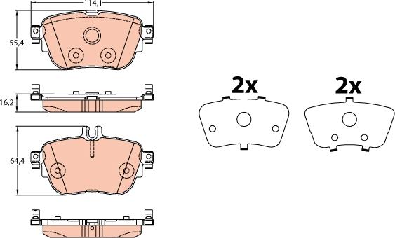 TRW GDB2155 - Brake Pad Set, disc brake autospares.lv