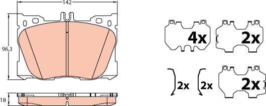 TRW GDB2150 - Brake Pad Set, disc brake autospares.lv