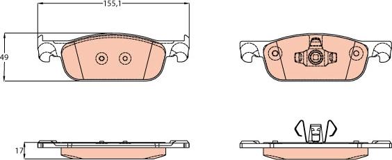 TRW GDB2157 - Brake Pad Set, disc brake autospares.lv