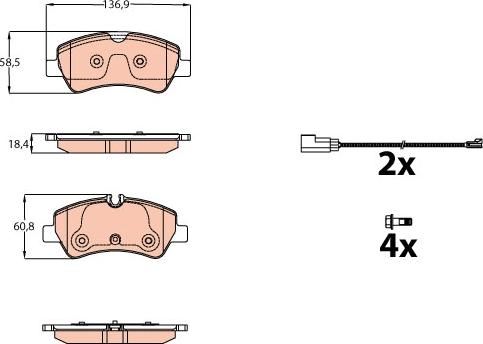 TRW GDB2161 - Brake Pad Set, disc brake autospares.lv