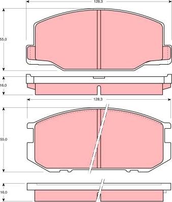 TRW GDB216 - Brake Pad Set, disc brake autospares.lv