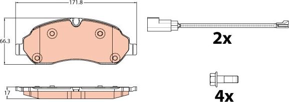 TRW GDB2117 - Brake Pad Set, disc brake autospares.lv