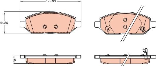 TRW GDB2135 - Brake Pad Set, disc brake autospares.lv