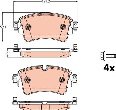 TRW GDB2132 - Brake Pad Set, disc brake autospares.lv