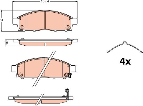 TRW GDB2124 - Brake Pad Set, disc brake autospares.lv