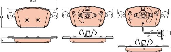 TRW GDB2127 - Brake Pad Set, disc brake autospares.lv