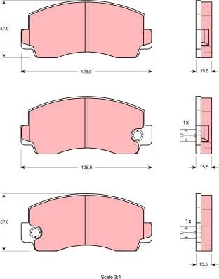 TRW GDB212 - Brake Pad Set, disc brake autospares.lv