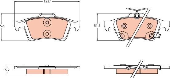 TRW GDB2178 - Brake Pad Set, disc brake autospares.lv