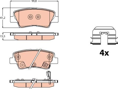 TRW GDB2173 - Brake Pad Set, disc brake autospares.lv