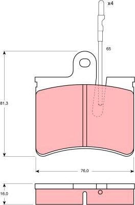 TRW GDB287 - Brake Pad Set, disc brake autospares.lv