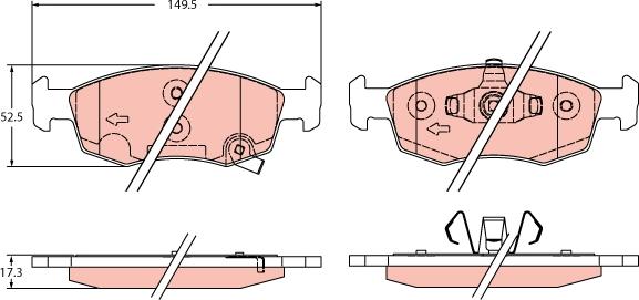 TRW GDB2350 - Brake Pad Set, disc brake autospares.lv