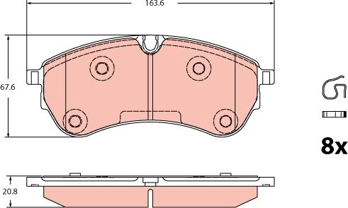 TRW GDB2362 - Brake Pad Set, disc brake autospares.lv