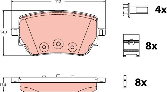 TRW GDB2331 - Brake Pad Set, disc brake autospares.lv