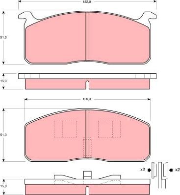 TRW GDB233 - Brake Pad Set, disc brake autospares.lv