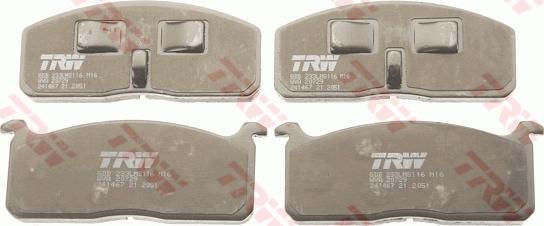 TRW GDB233 - Brake Pad Set, disc brake autospares.lv