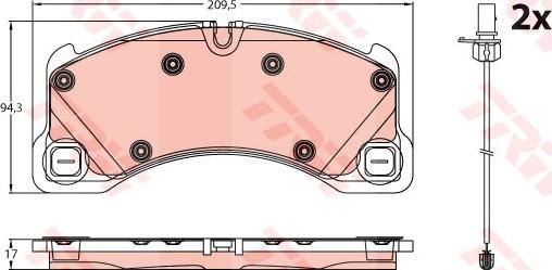 TRW GDB2243 - Brake Pad Set, disc brake autospares.lv