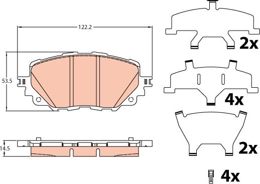 TRW GDB2200 - Brake Pad Set, disc brake autospares.lv