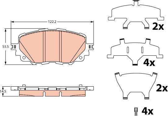 TRW GDB2285 - Brake Pad Set, disc brake autospares.lv