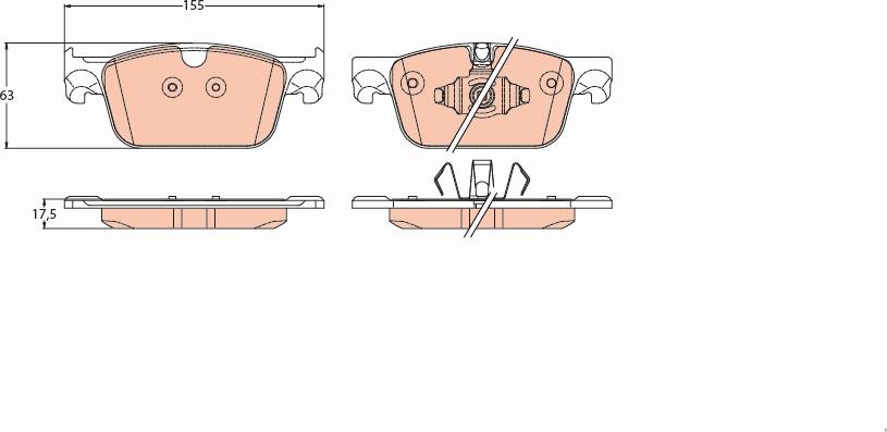 TRW GDB2221 - Brake Pad Set, disc brake autospares.lv