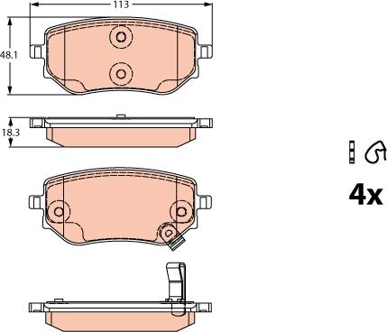 TRW GDB2270 - Brake Pad Set, disc brake autospares.lv