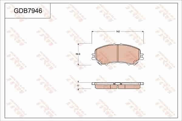 TRW GDB7946 - Brake Pad Set, disc brake autospares.lv