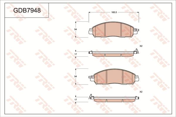 TRW GDB7948DT - Brake Pad Set, disc brake autospares.lv