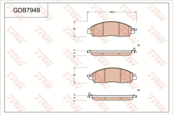 TRW GDB7948 - Brake Pad Set, disc brake autospares.lv