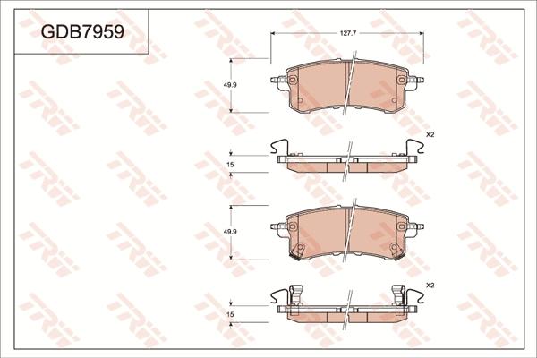 TRW GDB7959 - Brake Pad Set, disc brake autospares.lv