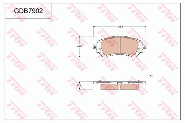 TRW GDB7902 - Brake Pad Set, disc brake autospares.lv