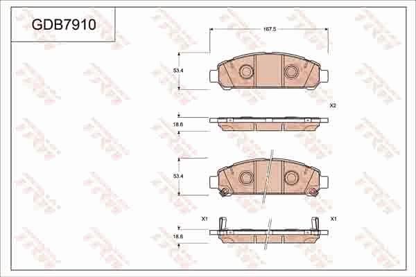 TRW GDB7910 - Brake Pad Set, disc brake autospares.lv