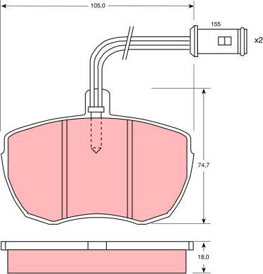 TRW GDB759 - Brake Pad Set, disc brake autospares.lv