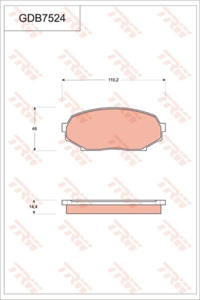 TRW GDB7524 - Brake Pad Set, disc brake autospares.lv