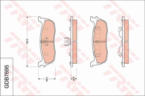 TRW GDB7695 - Brake Pad Set, disc brake autospares.lv