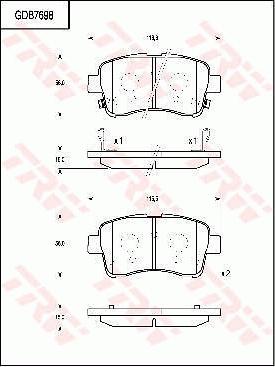 TRW GDB7698 - Brake Pad Set, disc brake autospares.lv