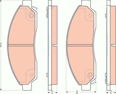 TRW GDB7619 - Brake Pad Set, disc brake autospares.lv