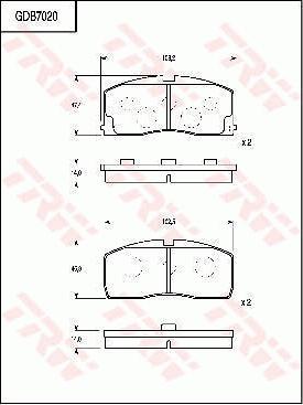 TRW GDB7020 - Brake Pad Set, disc brake autospares.lv