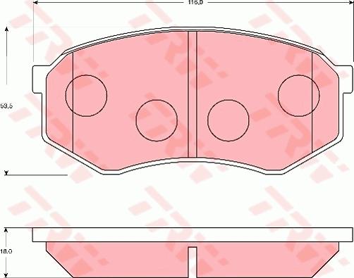 TRW GDB7181 - Brake Pad Set, disc brake autospares.lv