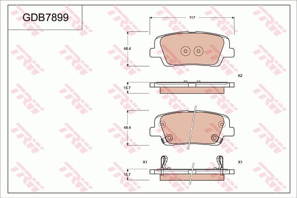 TRW GDB7899 - Brake Pad Set, disc brake autospares.lv