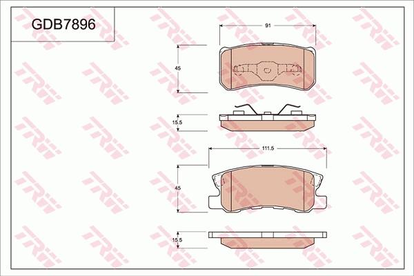 TRW GDB7896 - Brake Pad Set, disc brake autospares.lv