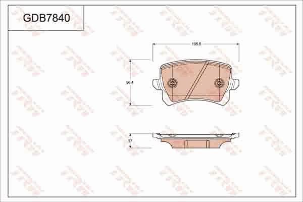 TRW GDB7840 - Brake Pad Set, disc brake autospares.lv