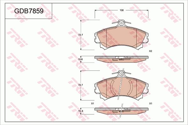 TRW GDB7859 - Brake Pad Set, disc brake autospares.lv